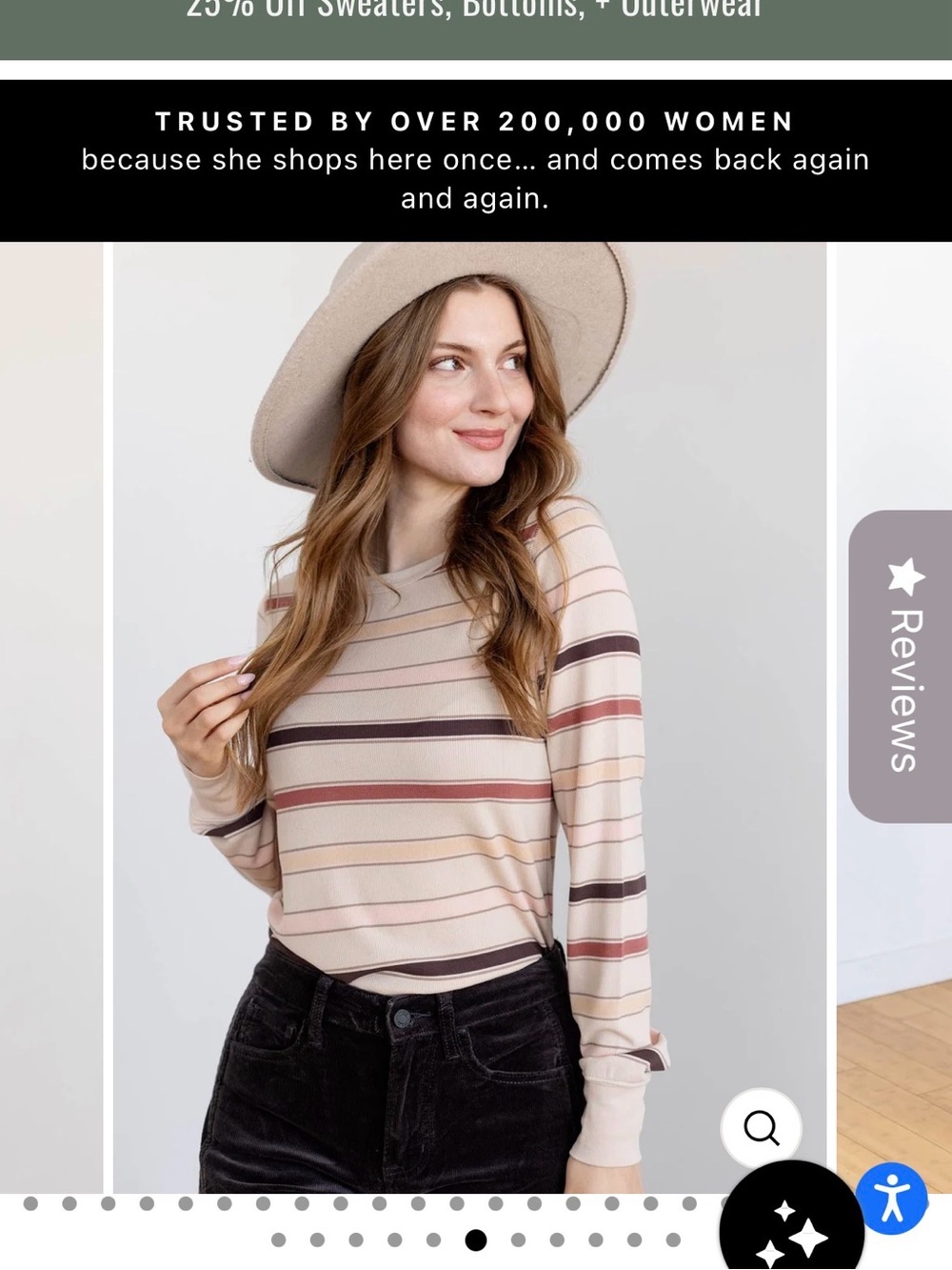 Thread & Supply Long Sleeve Tee in Beige, Pink, Brown ptp 18-20 length 25.5
